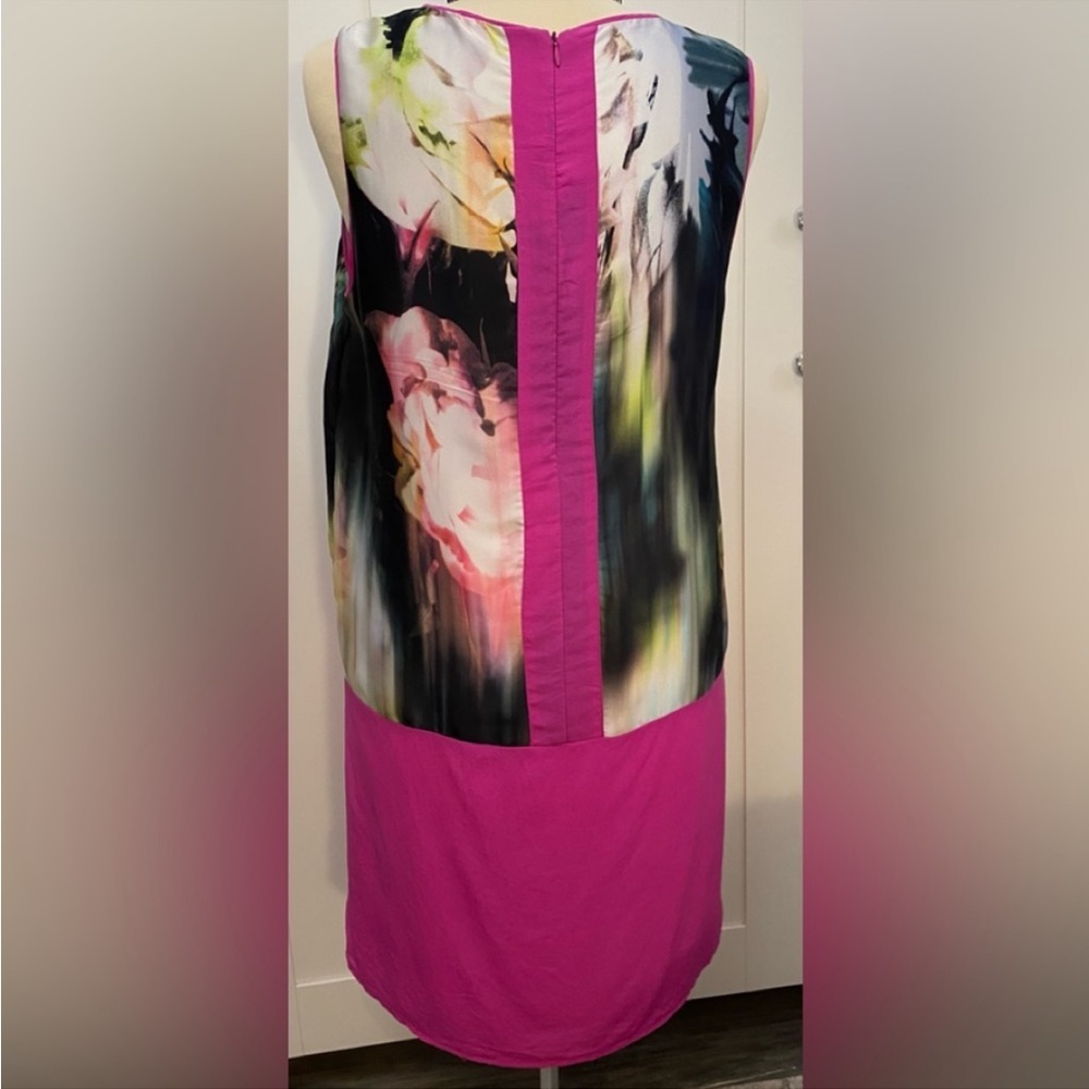Sleeveless Floral Abstract Print Dress By Aryn K Sz LG - Picture 2 of 6